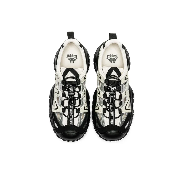 Kappa Grip Height Increasing Beach Sandals Women's Black White-3