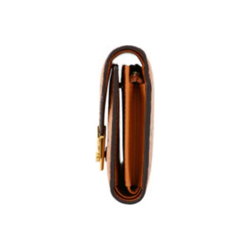 MCM Patricia Visetos PVC Polyvinyl Chloride Wallet Small Size Women's Brown Cognac-2