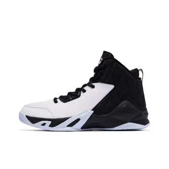 QIAODAN Slip Resistant High Top Basketball Shoes Men's Black White
