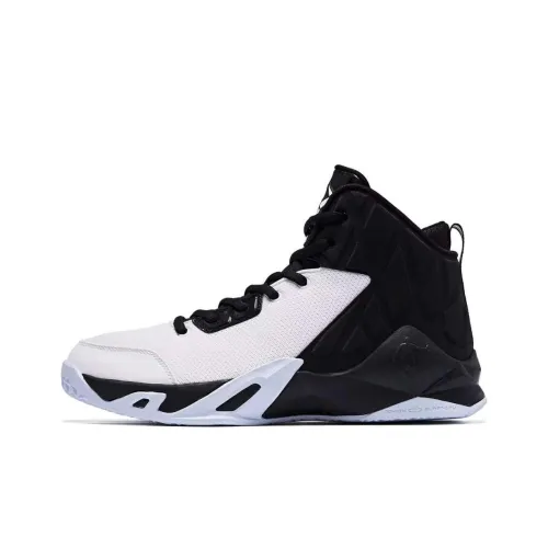 QIAODAN Basketball Shoes Men High-Top Jordan White/Black