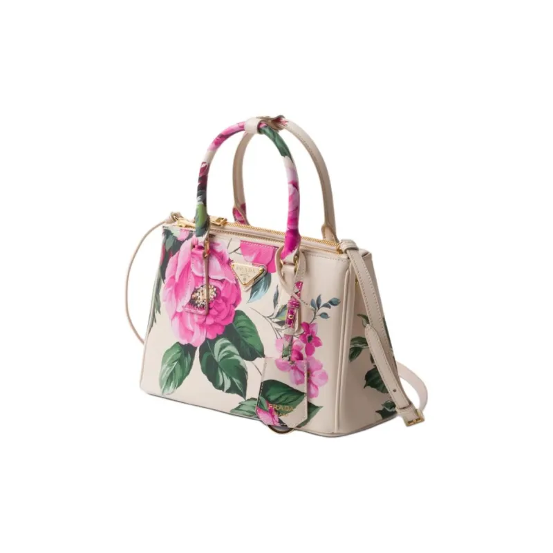 PRADA Saffiano Leather Shoulder Bag Crossbody Bag Handbag Women's Autumn Begonia Pink Red-1