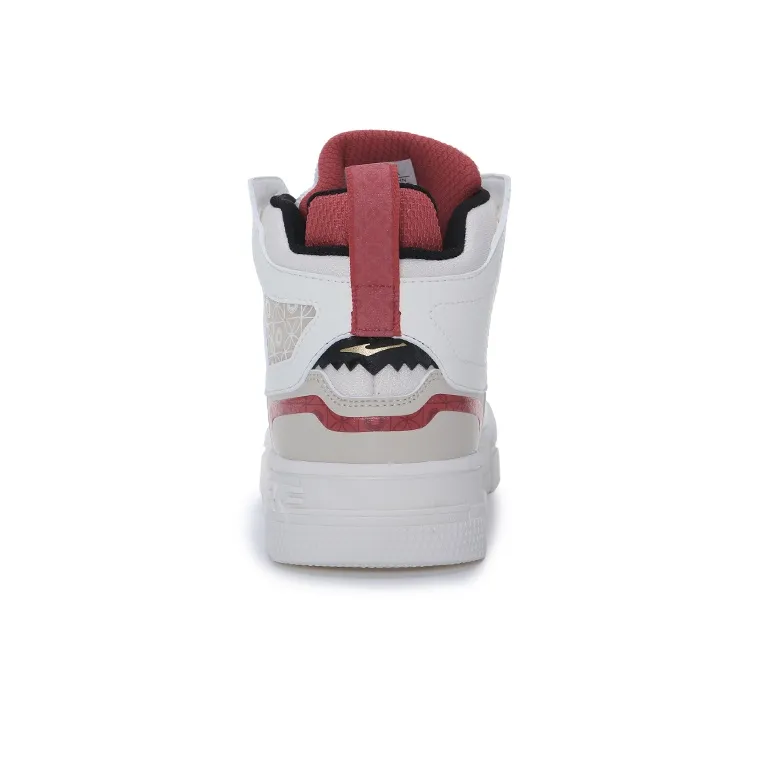 Erke Wear-Resistant Slip-Resistant High-Top Skateboard Shoes Men's Ivory Warm Linen-3