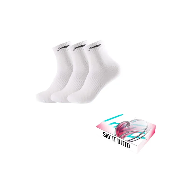 LiNing Mid Calf Socks Unisex 3 Pack-0