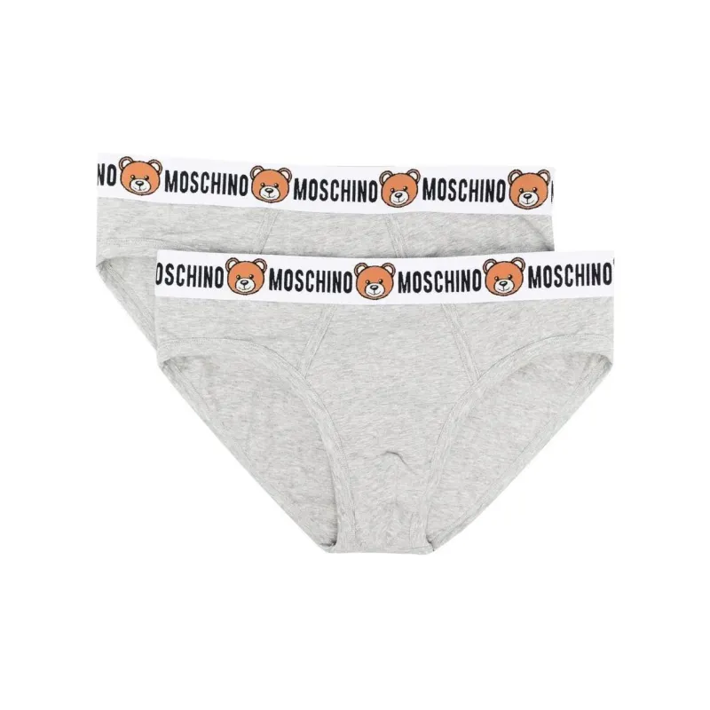 MOSCHINO Logo-print Strap Cotton-blend Briefs-0