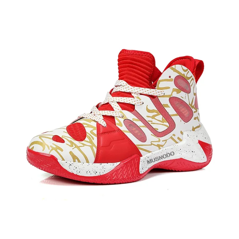 MUSNODO Cushioning Anti-Slip Wear-Resistant Breathable Supportive Rebound Mid-Top Basketball Shoes Men's-3