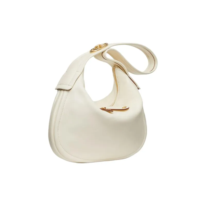 Valentino GARAVANI Small Sheepskin Patchwork Calfskin One Shoulder Handbags Women's Beige-1