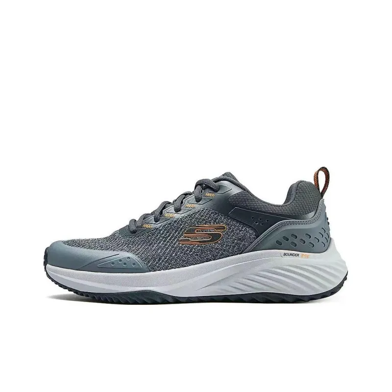 Skechers Bounder Anti Slip Wear Resistant Low Top Casual Shoes Men's Gray Orange-0