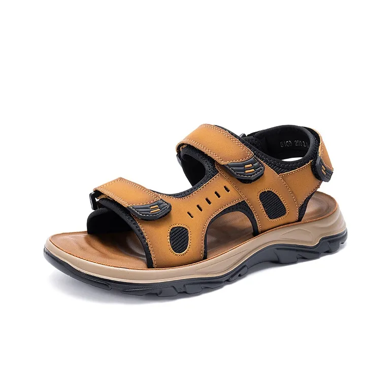 JOSINY Beach Sandals Men Gray/Yellow Brown-6