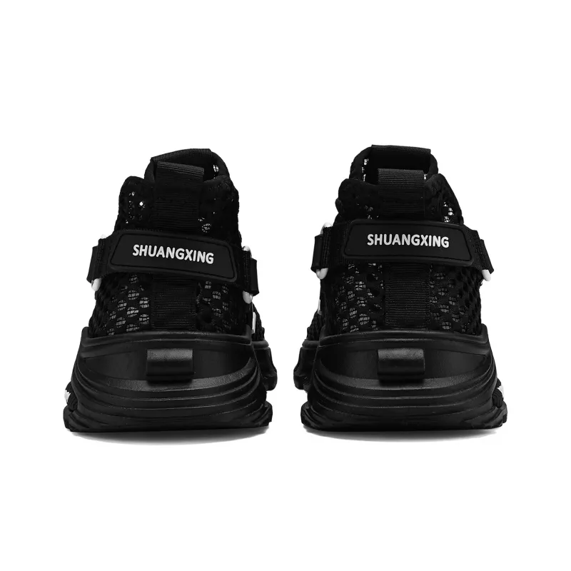 Binary Lightweight, Breathable, And Slip Resistant Low Top Running Shoes Men's Black-5