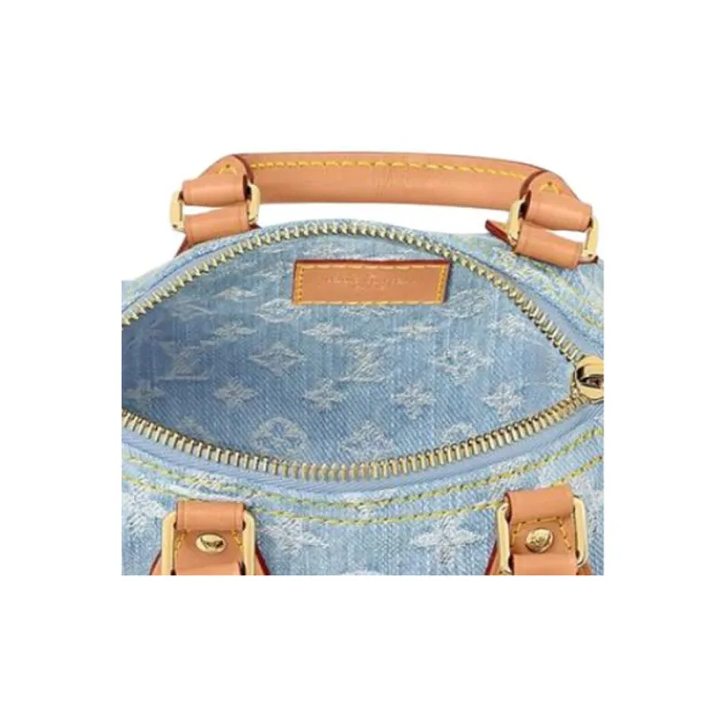 LOUIS VUITTON Nano Speedy Sky Blue Denim-3