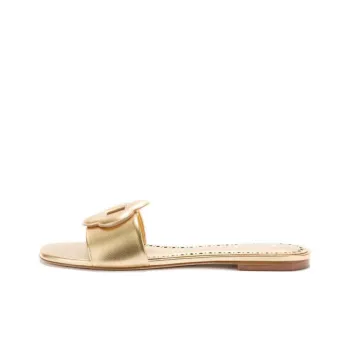 Larroude Slide Slippers Women's Gold