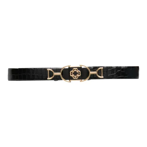 Maje Clover-motif Croc-embossed Belt