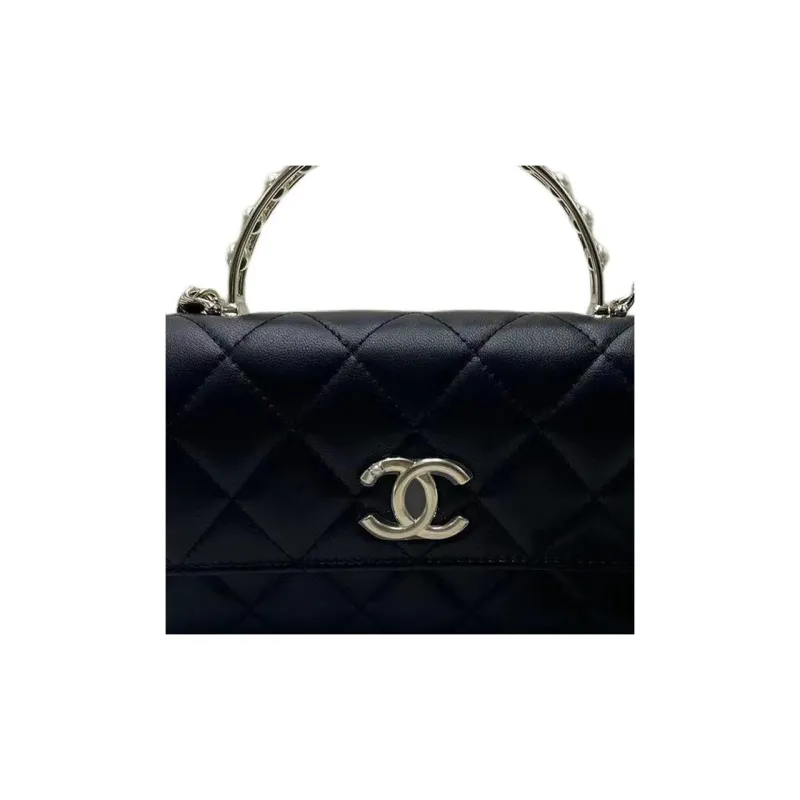 CHANEL Leather Handbag, Shoulder Bag, Crossbody Bag Women's Black-1