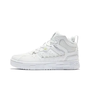 Erke Wear Resistant Slip Resistant High Top Skateboard Shoes Men's True White Jet Black