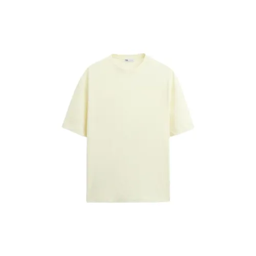 ZARA T-Shirts Men Light Yellow