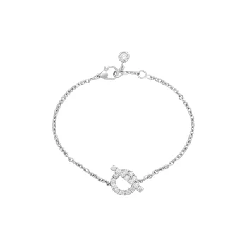 HERMES Diamond Bracelets Women's Silver