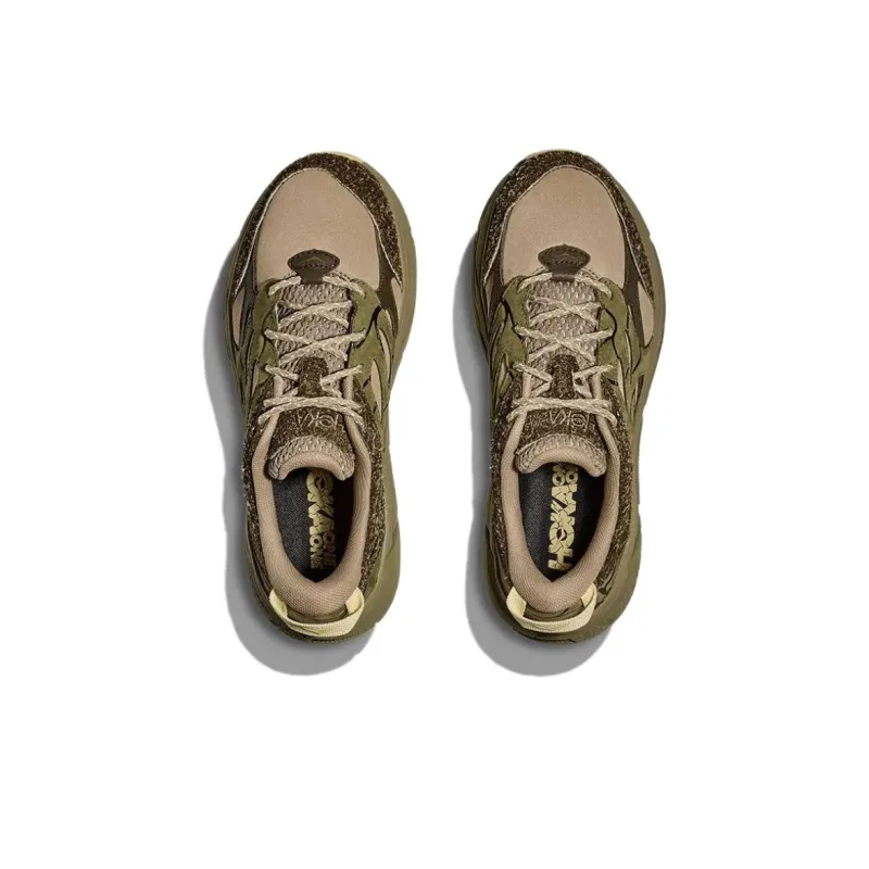 HOKA ONE ONE Clifton L Cushioning Wear Resistant Low Top Casual Running Shoes Men's Brown Green-4
