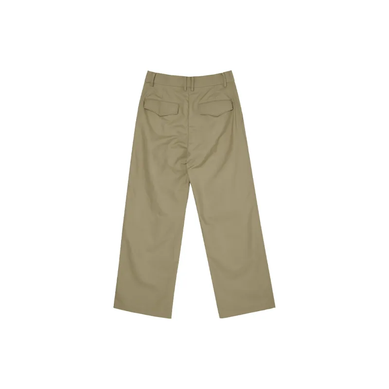OPICLOTH Casual Pants Unisex Khaki Green-1