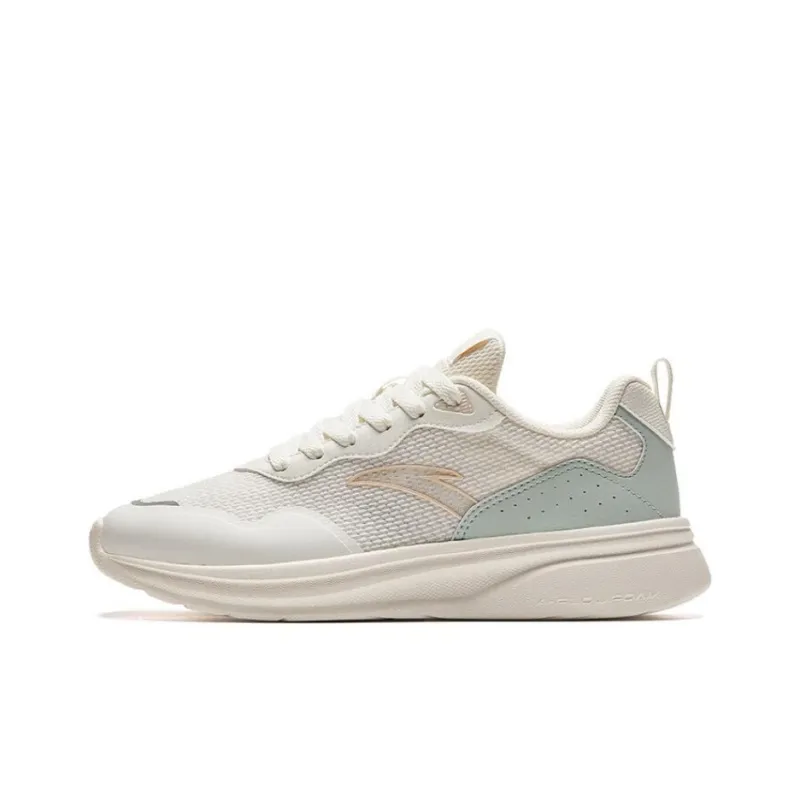 Anta Slip Resistant Breathable Low Top Casual Shoes Women's White Green-0