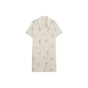 Sha Qian Nightgown Summer Women's Ivory White