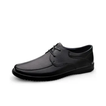 LAORENTOU Dress Shoes Men Low Top Black/Brown