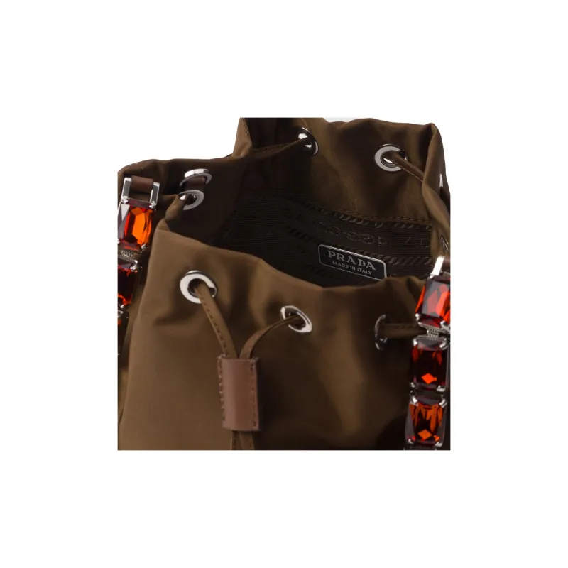 PRADA Recycled Nylon Bucket Bags Shoulder Bag Crossbody Bag Handbag Mini Women's Cocoa Brown-4