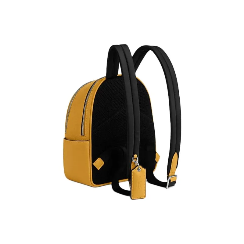 COACH Court Cow Leather Patchwork With Fabric Backpack Small Size Women's Honeycomb-1