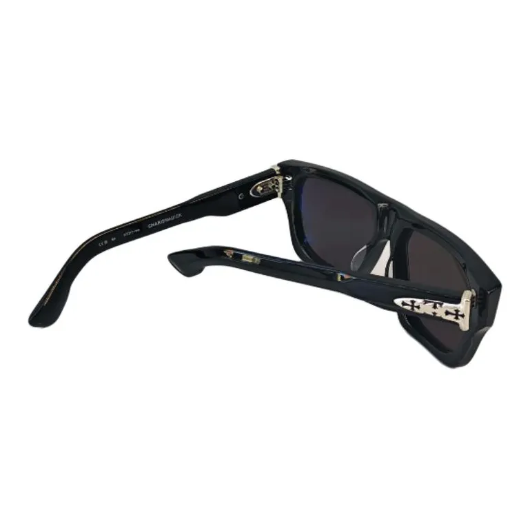 Chrome Hearts Acetate Irregular Shape Sunglasses Men's Black-4