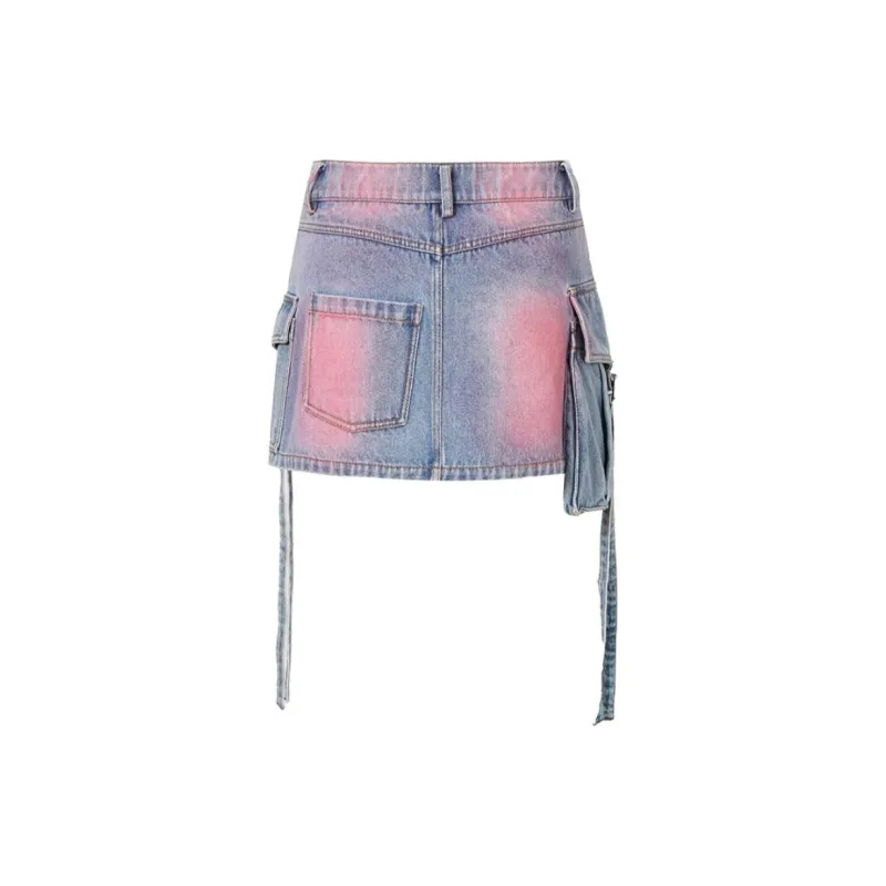 JAC FLEURANT Denim Short Skirts Women's Blue-1