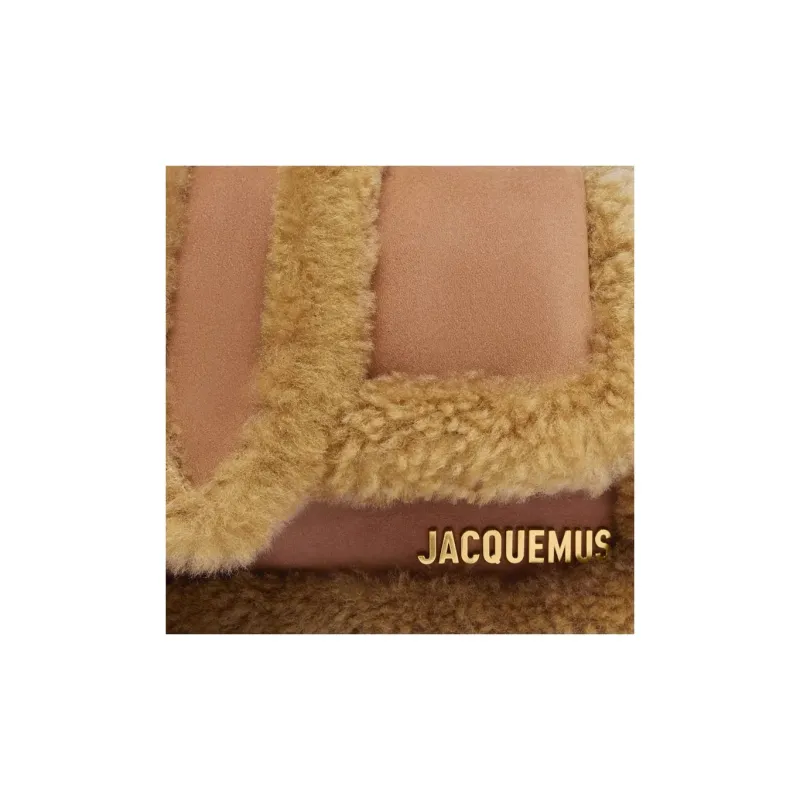 Jacquemus Le Petit Bambino Shearling Portable Crossbody Bag Shoulder Bag Women's Camel-3