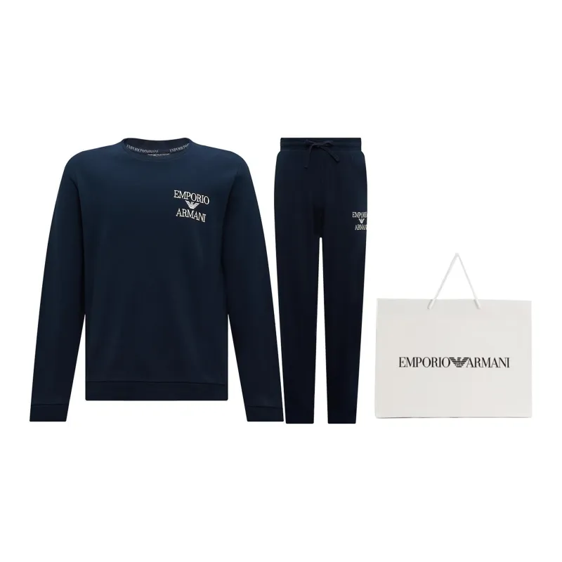 EMPORIO ARMANI FW23 Casual Sportswear Men's Navy Blue-3
