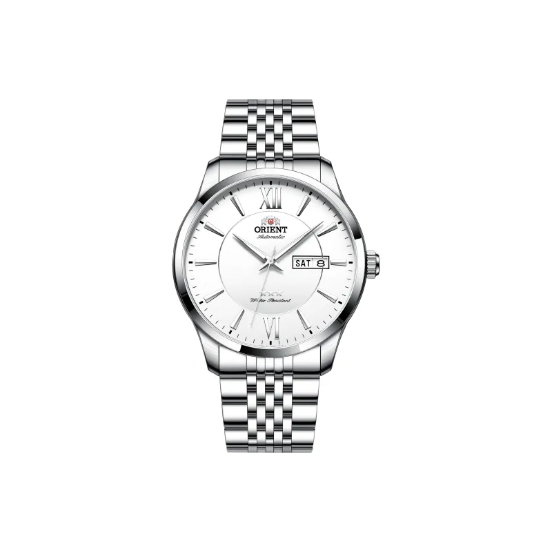 ORIENT Automatic Mechanical Movement Stainless Steel Strap Watch Men's Watches White Dial-0