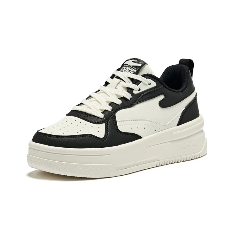 Erke Spring Dawn 2.0 Wear-Resistant Slip-Resistant Low-Top Skateboard Shoes Women's Microcrystal White/Jet Black-2