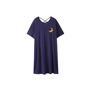 The Story Of The Flower Season Nightgown Women's Navy Blue