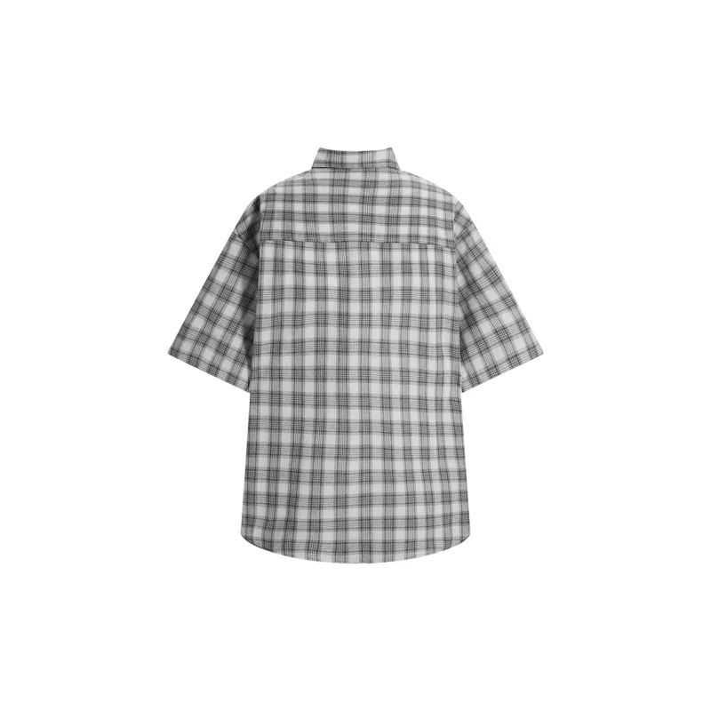 404MOB GANG Shirt Unisex Black White Plaid-1