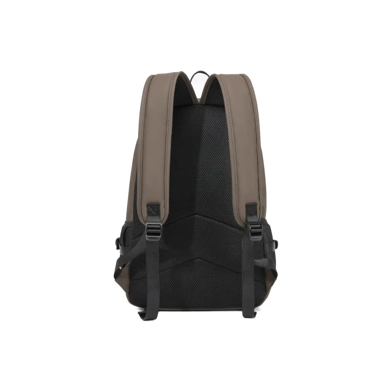 Slazenger Premium PU Backpack Large Size Men's Obsidian Black/Maillard Style Brown-8