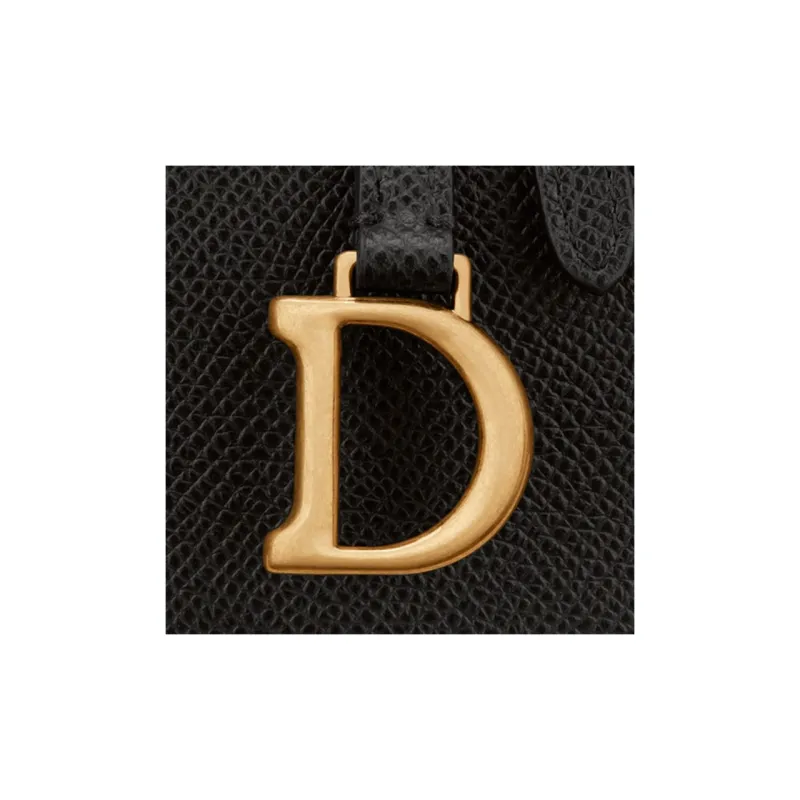 DIOR Saddle Cow Leather Saddle Bag Fanny Pack Regular Women's Black-4
