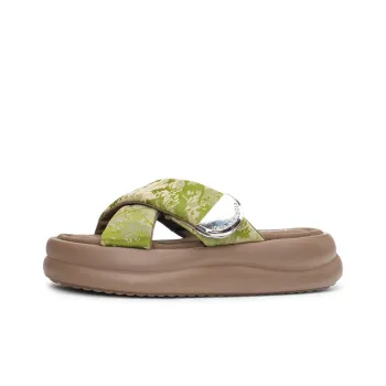 Humanism 1986 Rubber Sole Quiet Odor Resistant Massage Slide Slippers Women's
