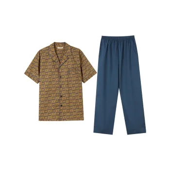 AUTUMNDEER Pajama Set Men's Umber Coffee
