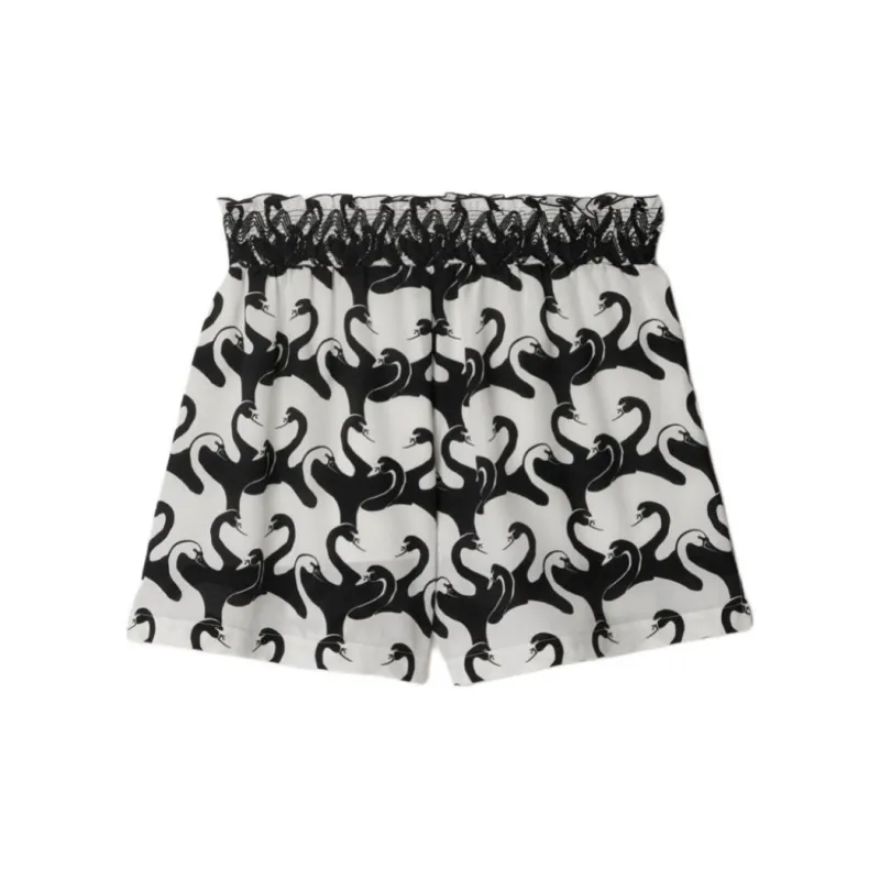 Burberry Casual Shorts Women's Black White-1