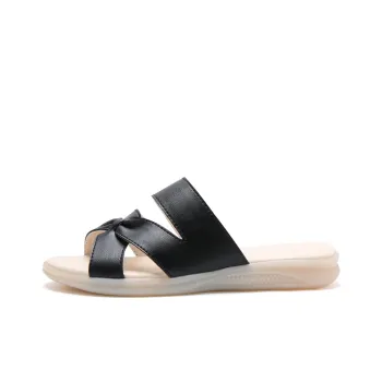 Reivanti Rubber Sole Slip Resistant Slide Slippers Women's Black