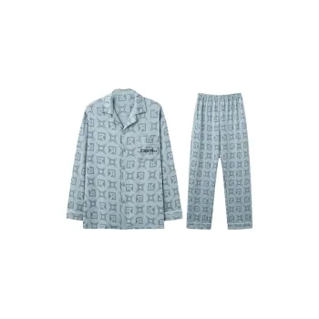 MIIOW Pajama Set Men's Blue Textured