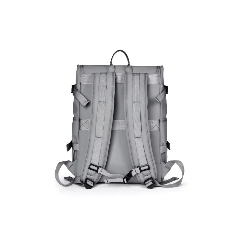 Venerable Brahma Durable Fabric Backpack Medium Size Men's Black/Gray/Blue-8