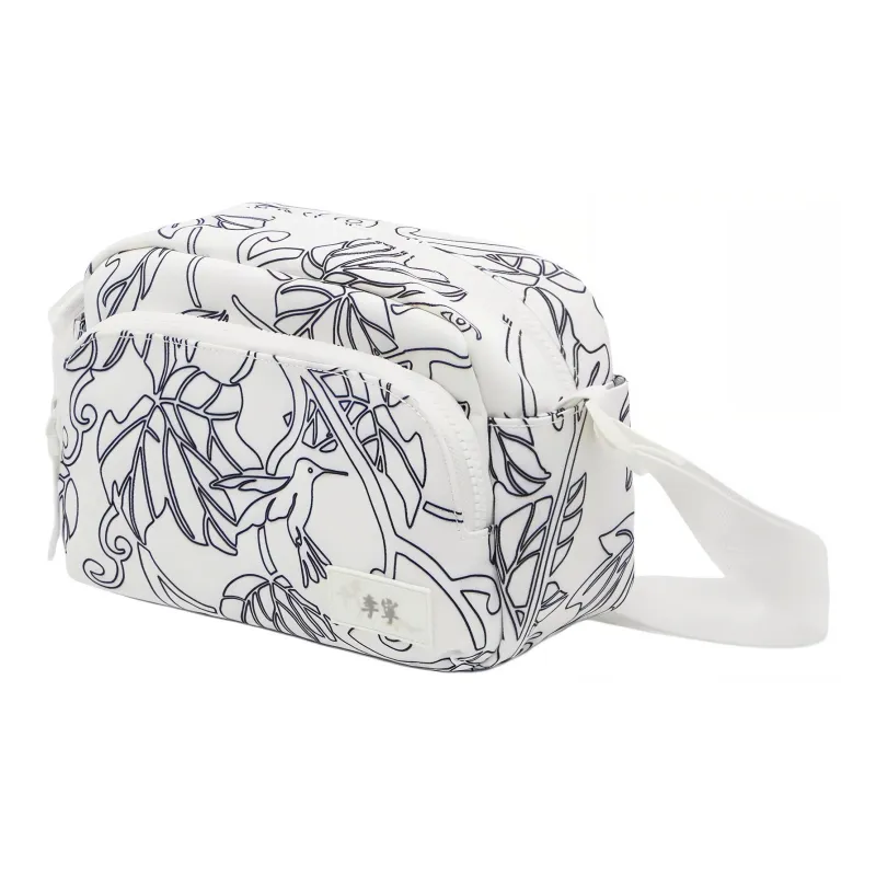 LiNing Chinese Culture Series Polyester Crossbody Bag Medium Size Unisex White All Over Print-2
