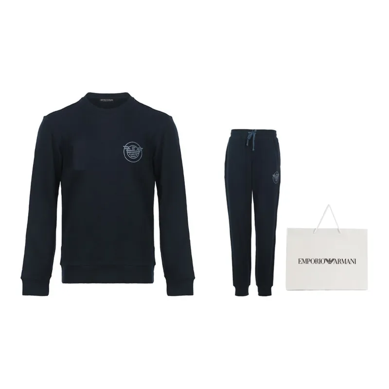 EMPORIO ARMANI FW22 Sweatshirt Set Men's Dark Blue-2