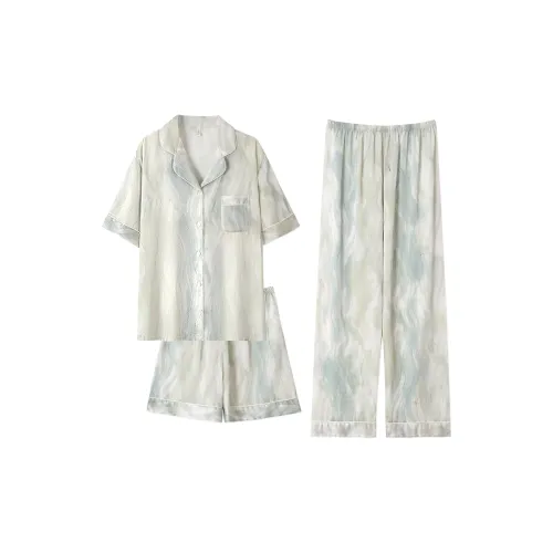 O'MESIK Pajama Set Women's Tie Dye Blue