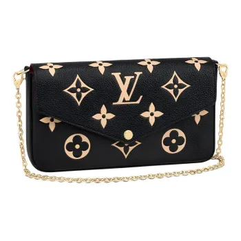 LOUIS VUITTON Félicie Pochette Bicolor Monogram Empriente Black/Beige