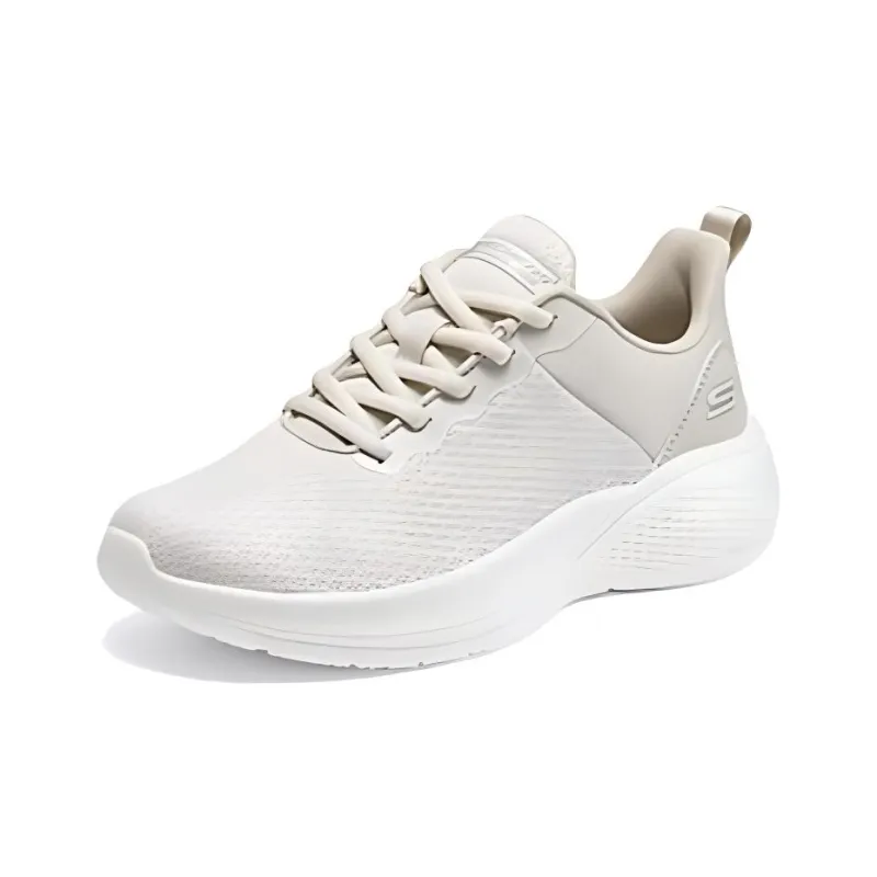 Skechers Cushioned Wear Resistant Breathable Low Top Running Shoes Women's Beige-2