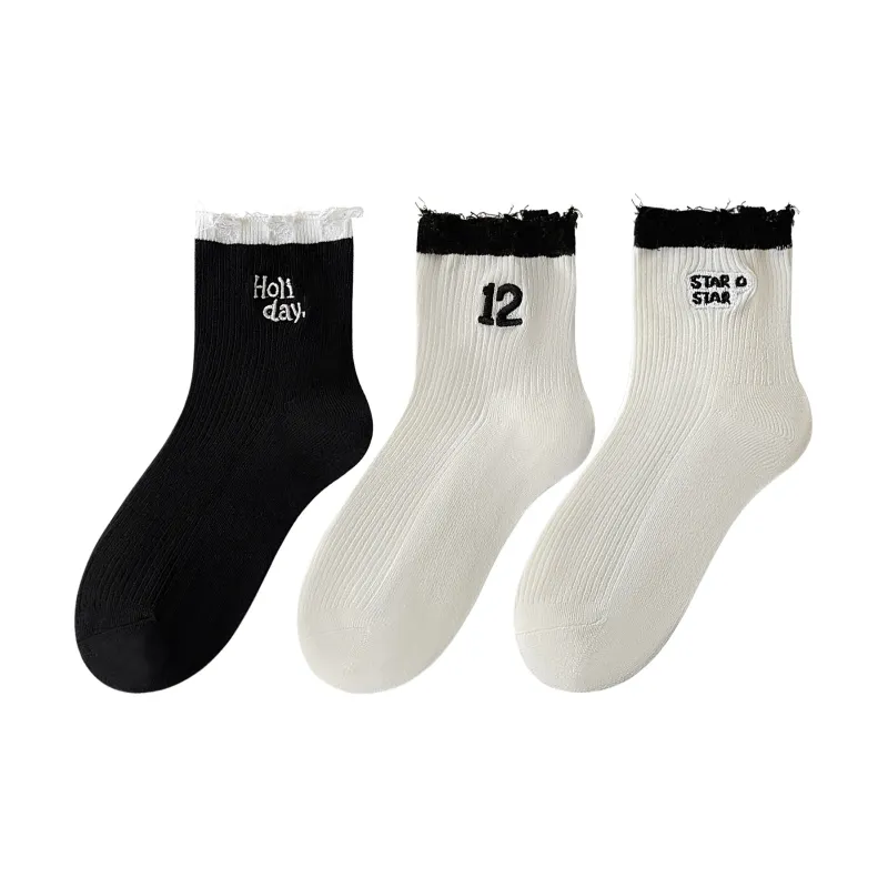 XXLLG Mid Calf Socks Women's 3 Pack-9