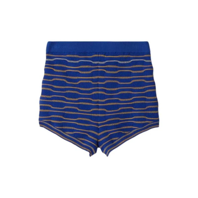 Burberry Striped Knitted Mini Shorts-1
